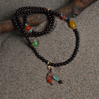 Three-circle garnet gourd pendant bracelet