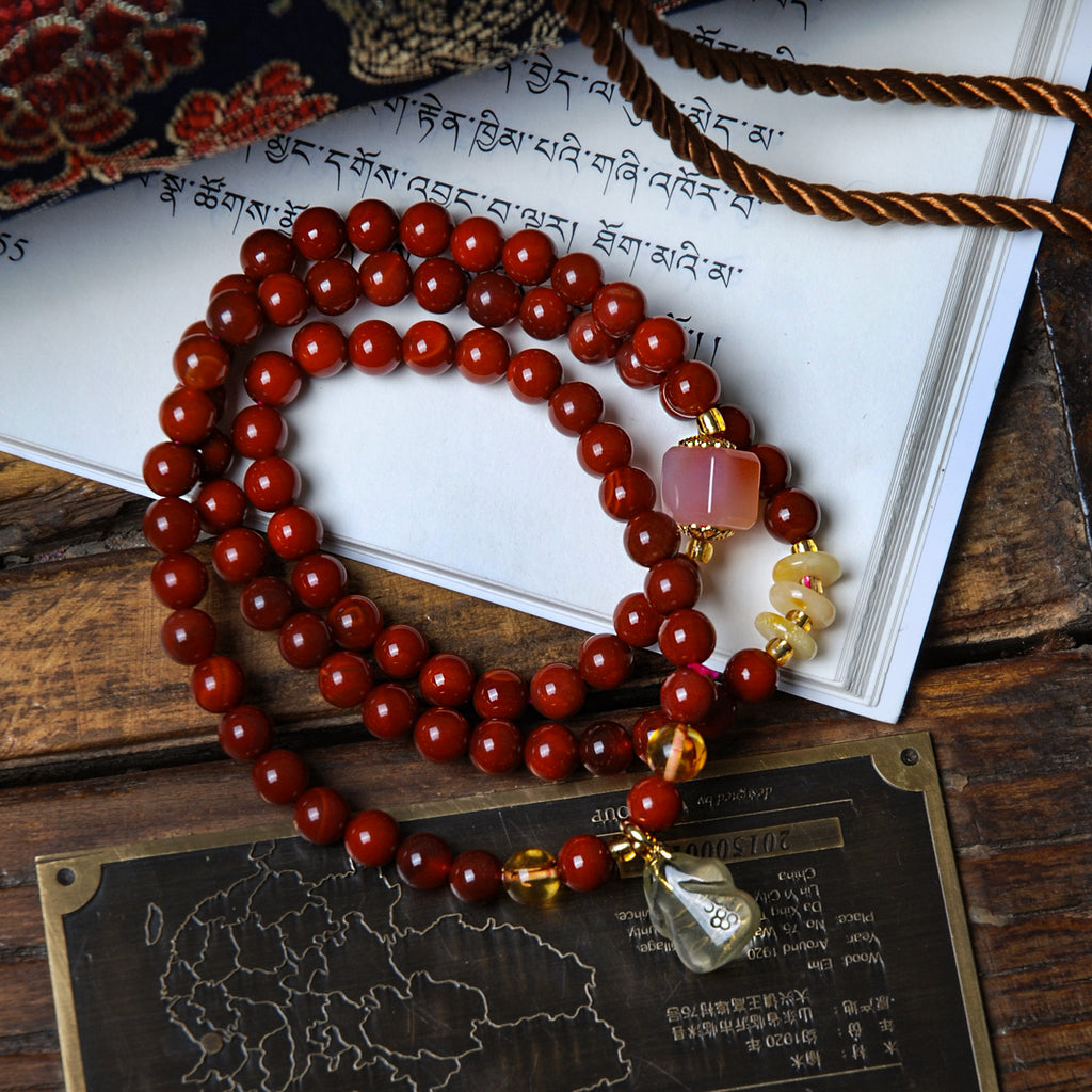 Three-circle agate bracelet