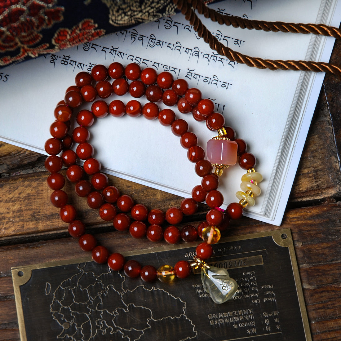 Three-circle agate bracelet