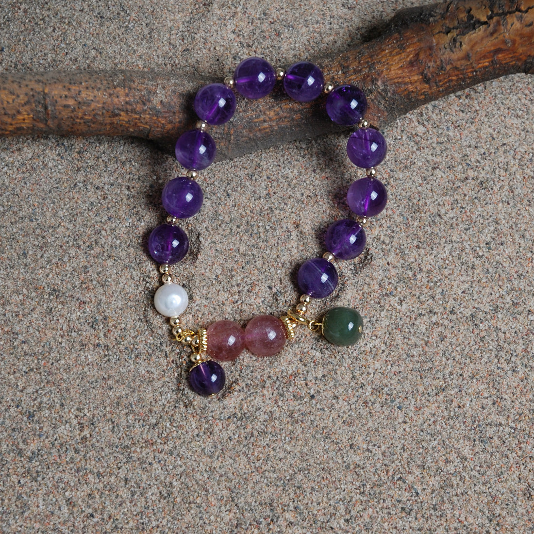 Amethyst & strawberry quartz Bracelet