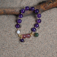 Amethyst & strawberry quartz Bracelet