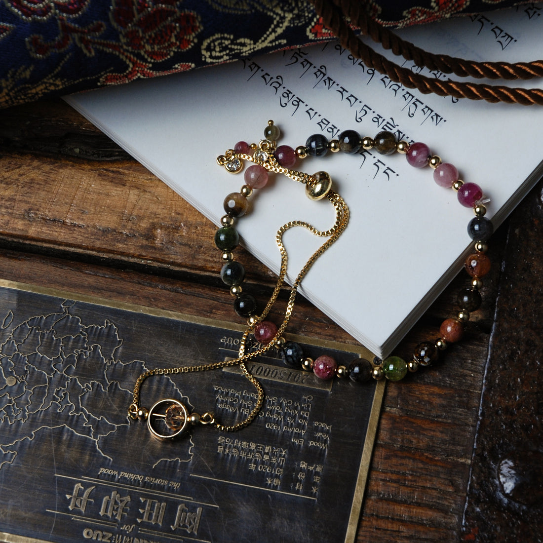 Tourmaline Gold Bead Bracelet
