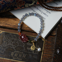Grey  Moonstone Little Fox Bracelet
