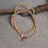 Three-circle yellow crystal peach pendant bracelet