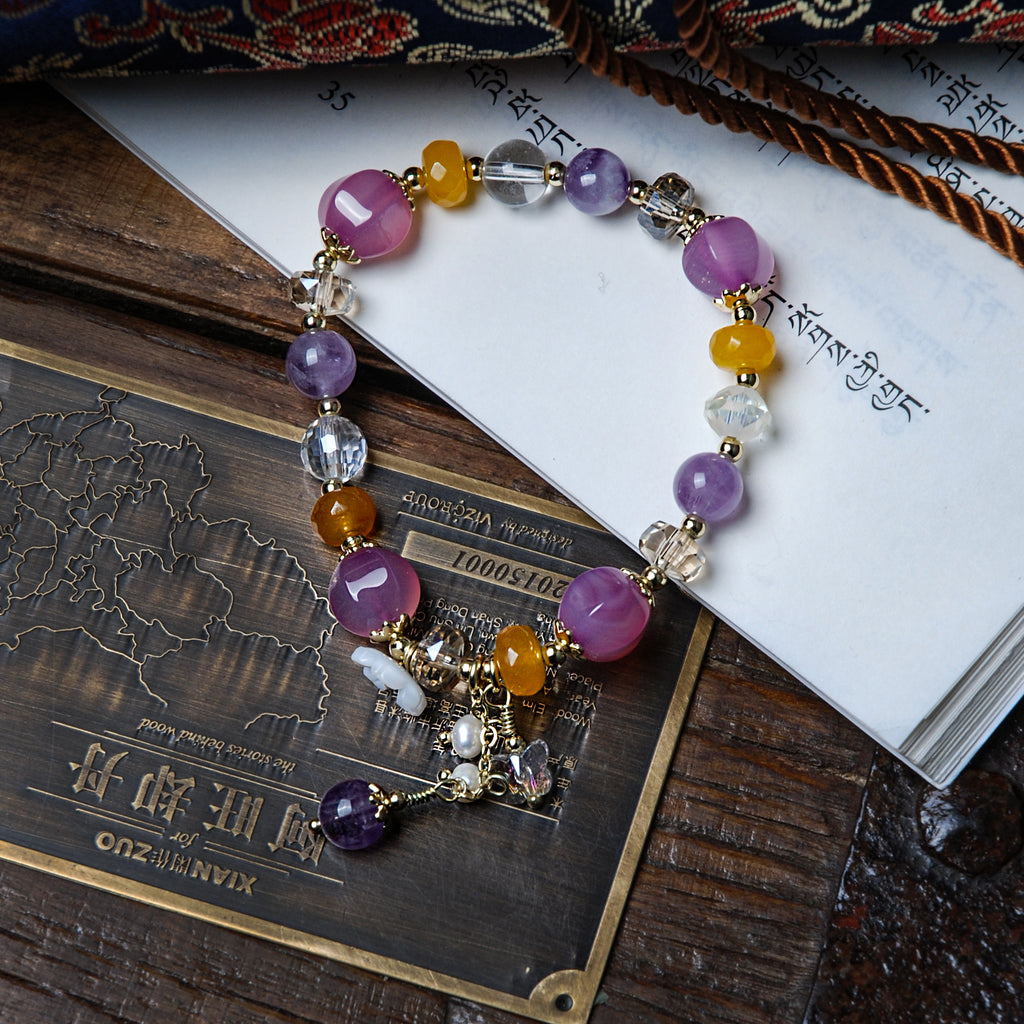 Crystal Shell Flower Bracelet