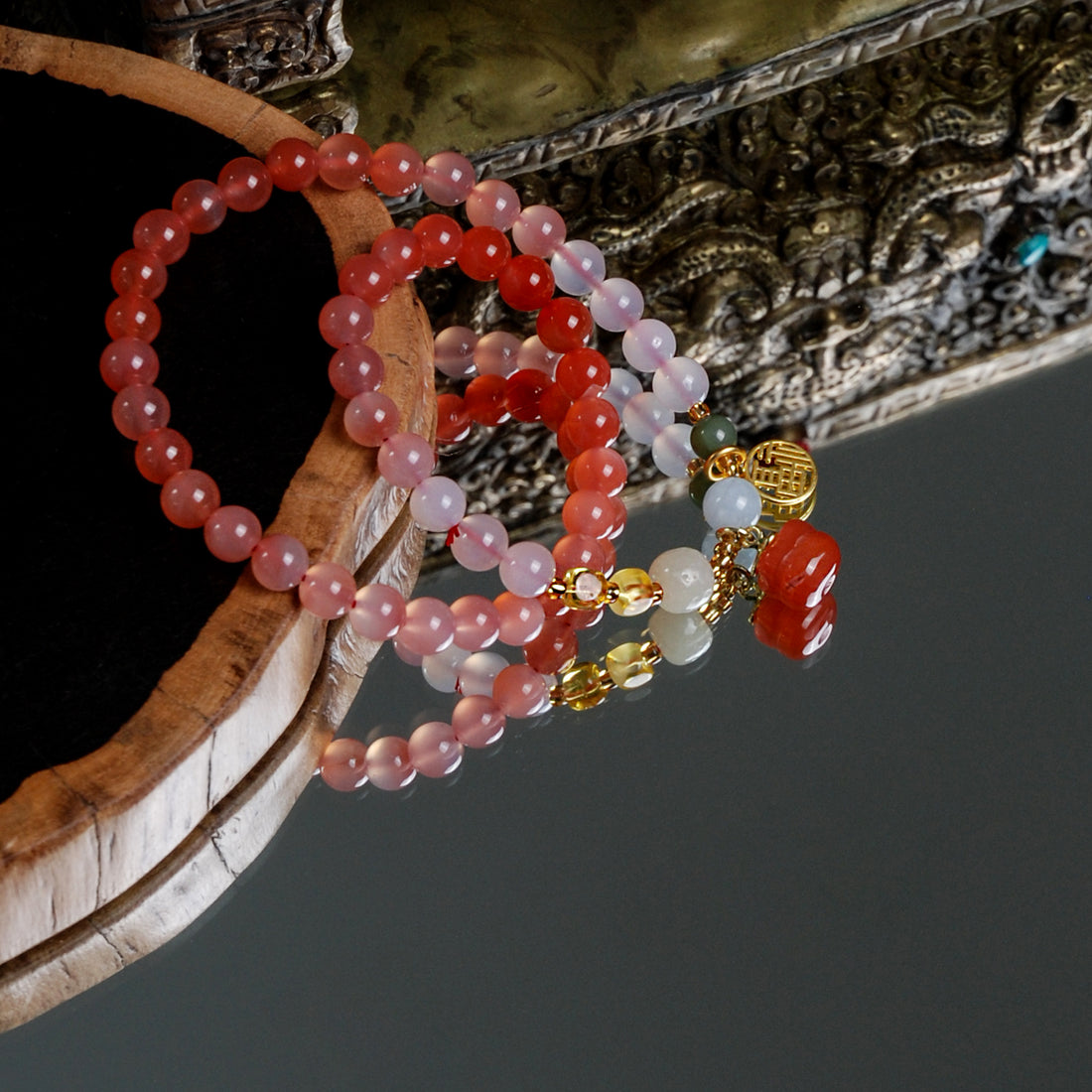 Gradual change agate bracelet