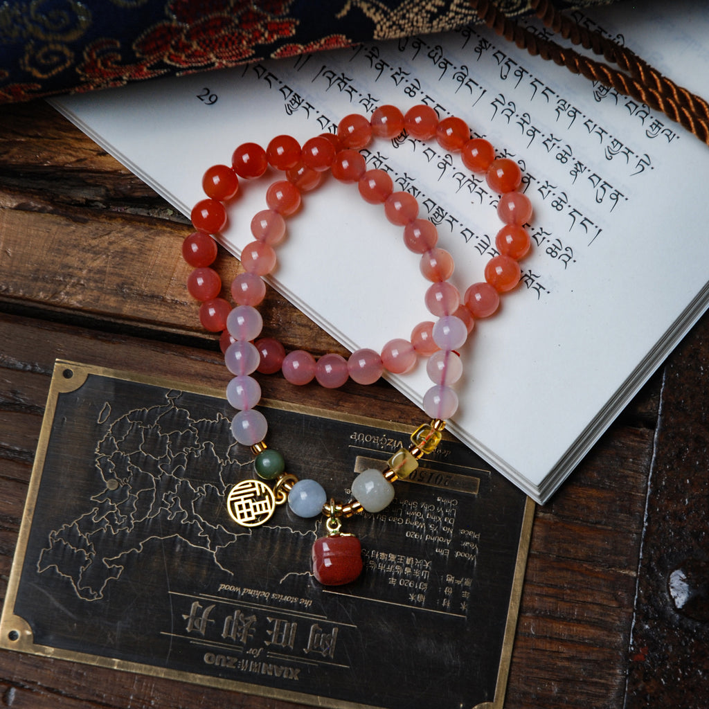 Gradual change agate bracelet