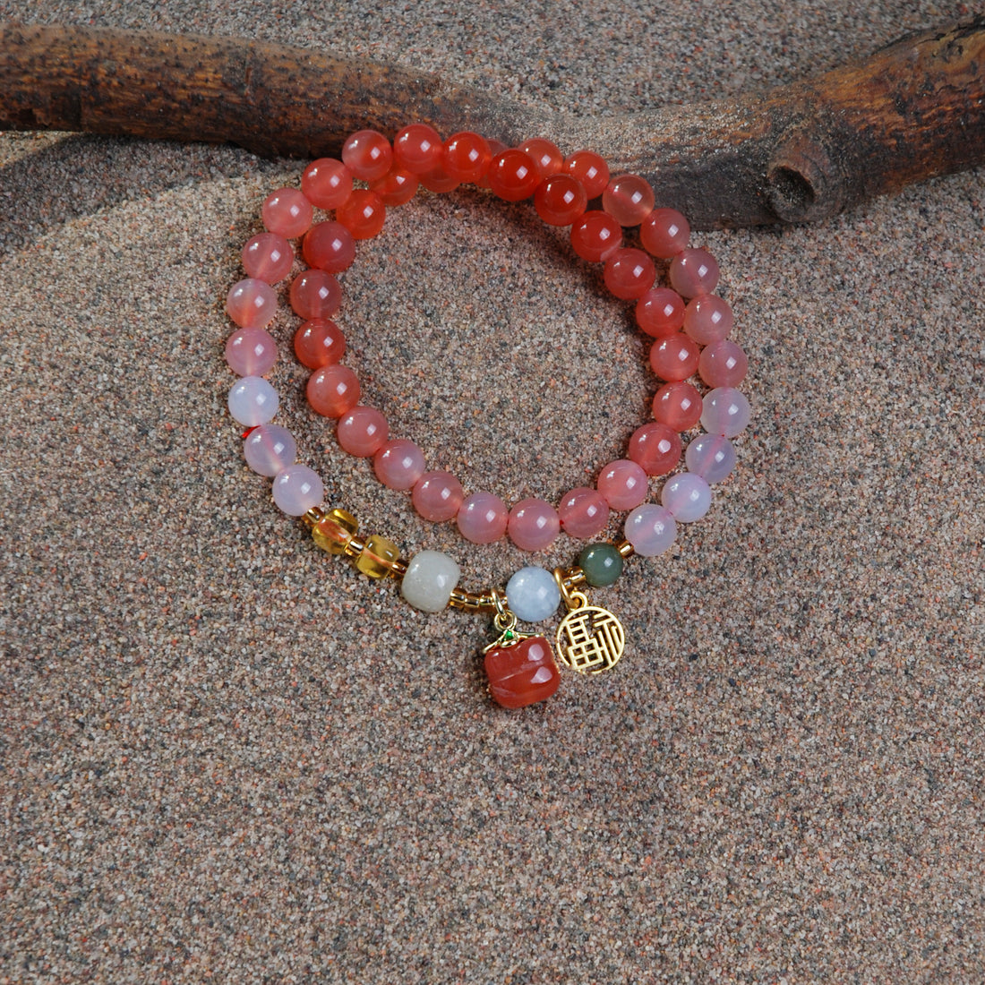 Gradual change agate bracelet