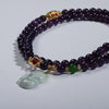 Three circles of amethyst and jade fox bracelet