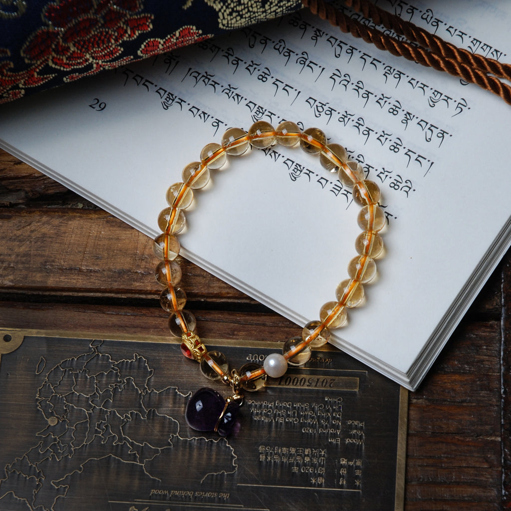 Yellow Rutilated Quartz Bracelet