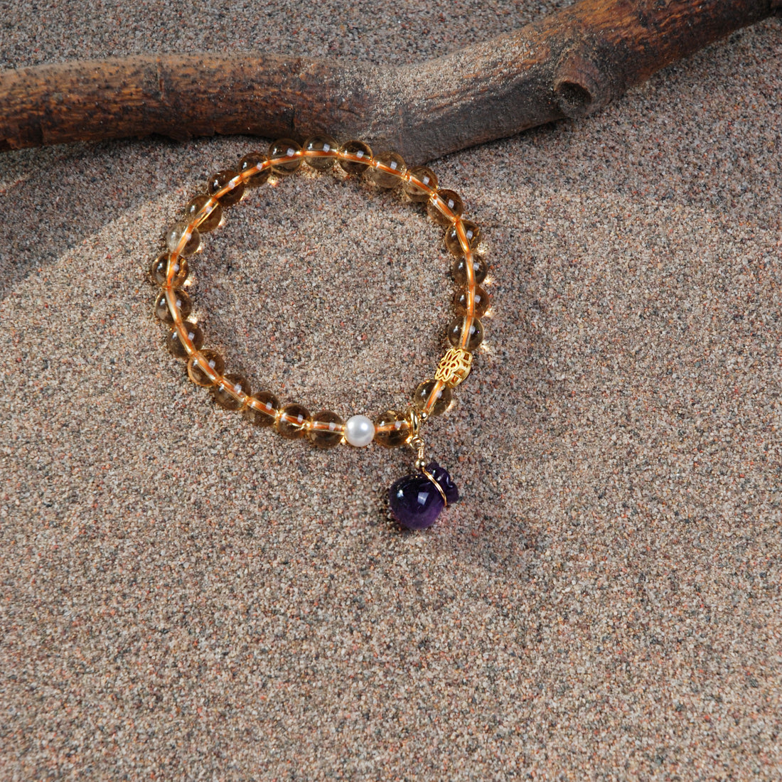 Yellow Rutilated Quartz Bracelet