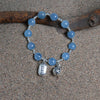Aquamarine silver bead money more bracelet