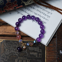 Amethyst cut crystal handle bracelet