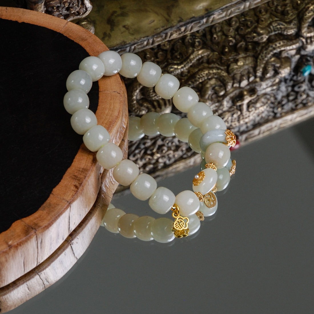 Hetian jade running ring bracelet