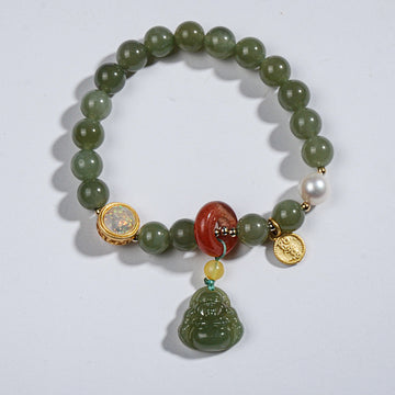 Hetian jade  Buddha bracelet