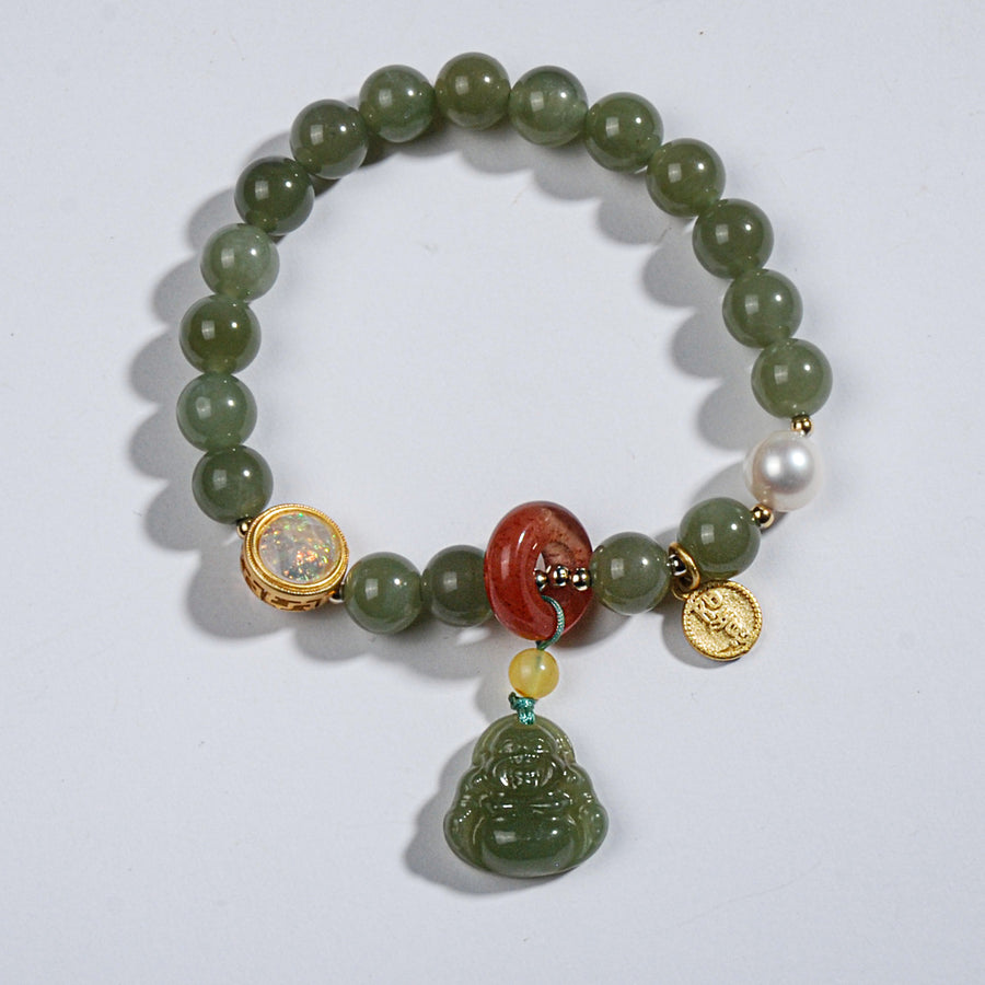 Hetian jade  Buddha bracelet