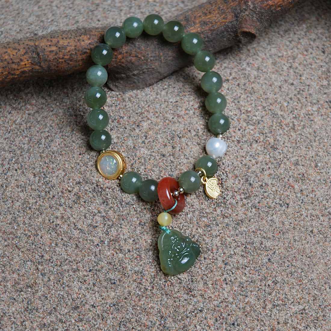 Hetian jade  Buddha bracelet