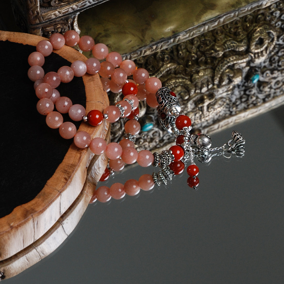 Double Circle SunStone Calabash Bracelet