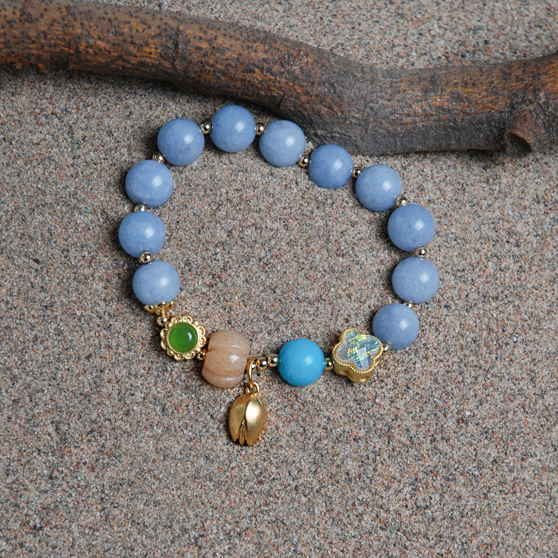 Aquamarine pumpkin bracelet