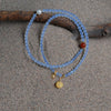 Three-circle aquamarine lucky bag bracelet