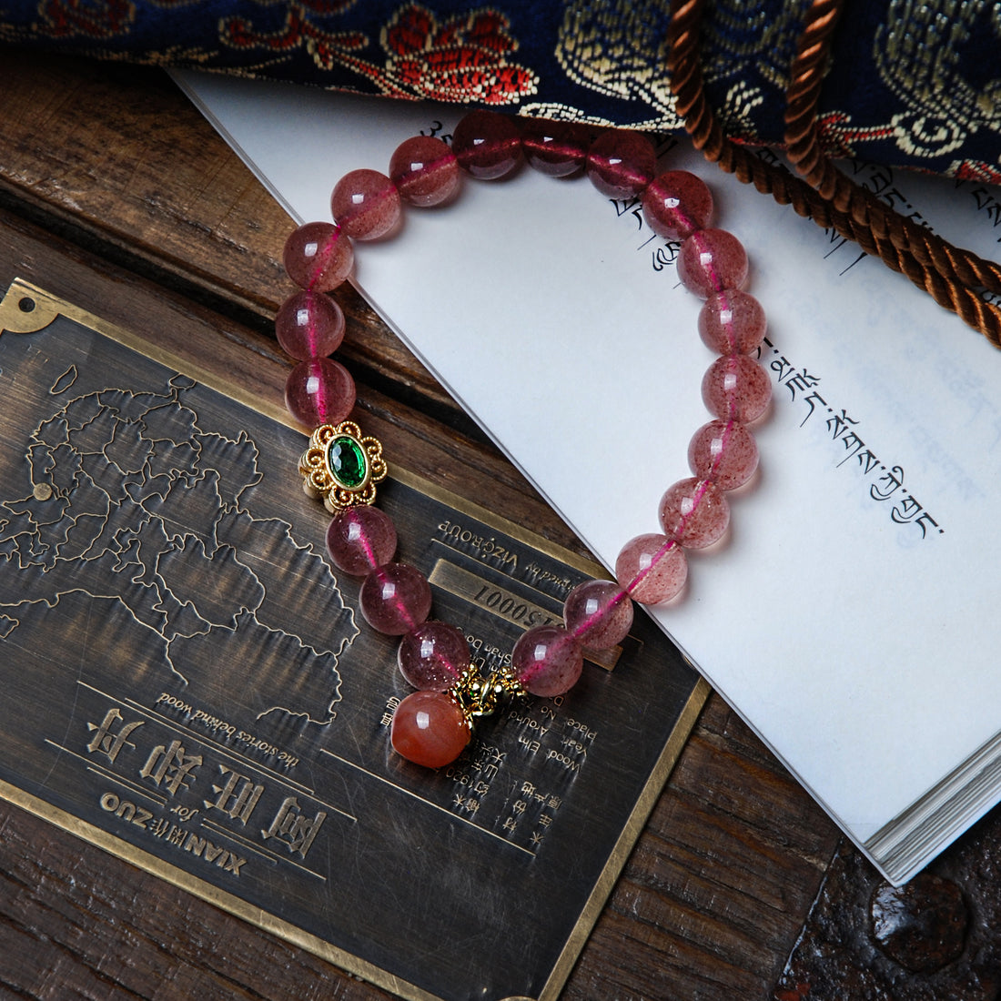 Strawberry Quartz peach bracelet