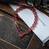 Strawberry Quartz peach bracelet