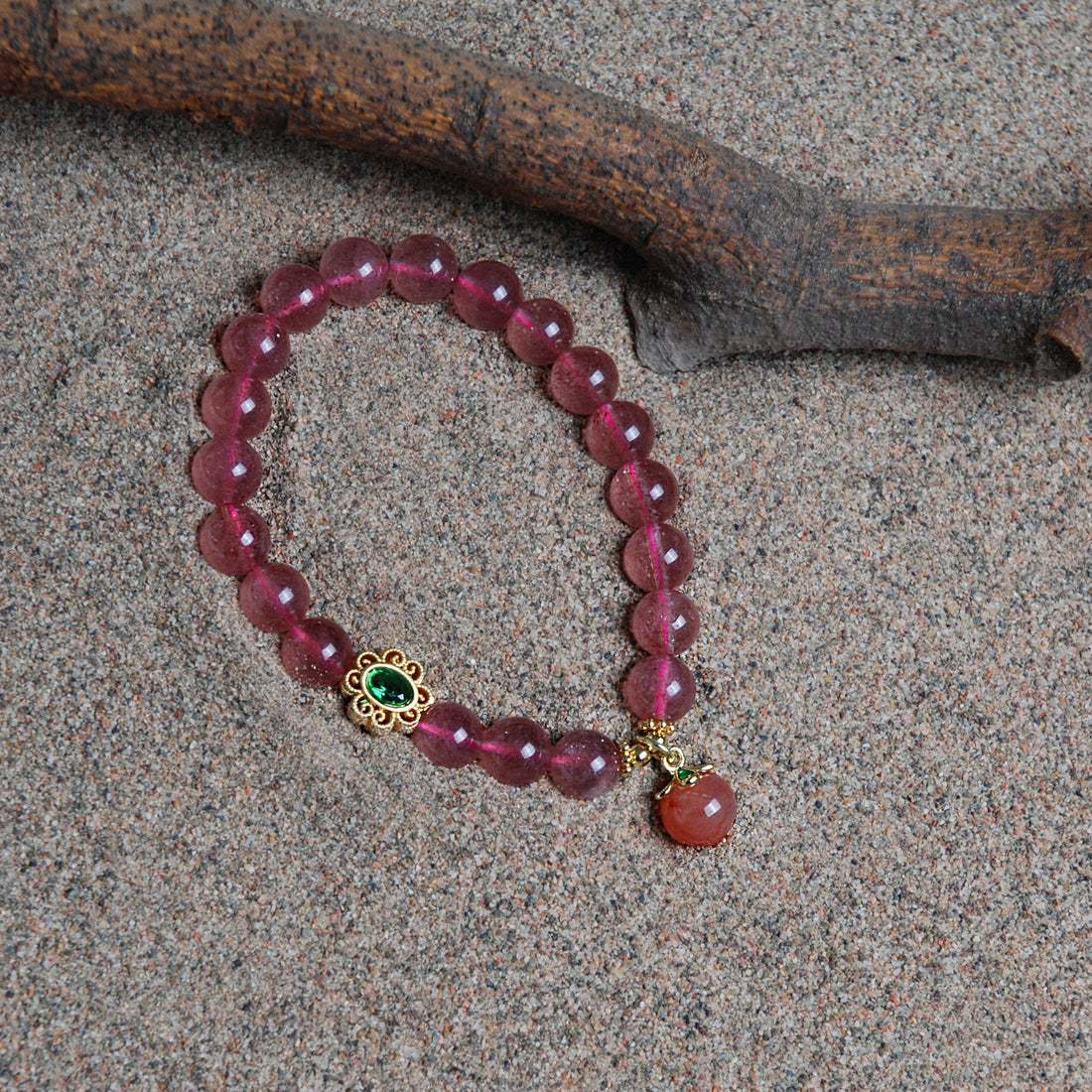 Strawberry Quartz peach bracelet