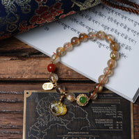 Yellow Rutilated Quartz amber auspicious cloud bracelet