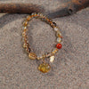 Yellow Rutilated Quartz amber auspicious cloud bracelet