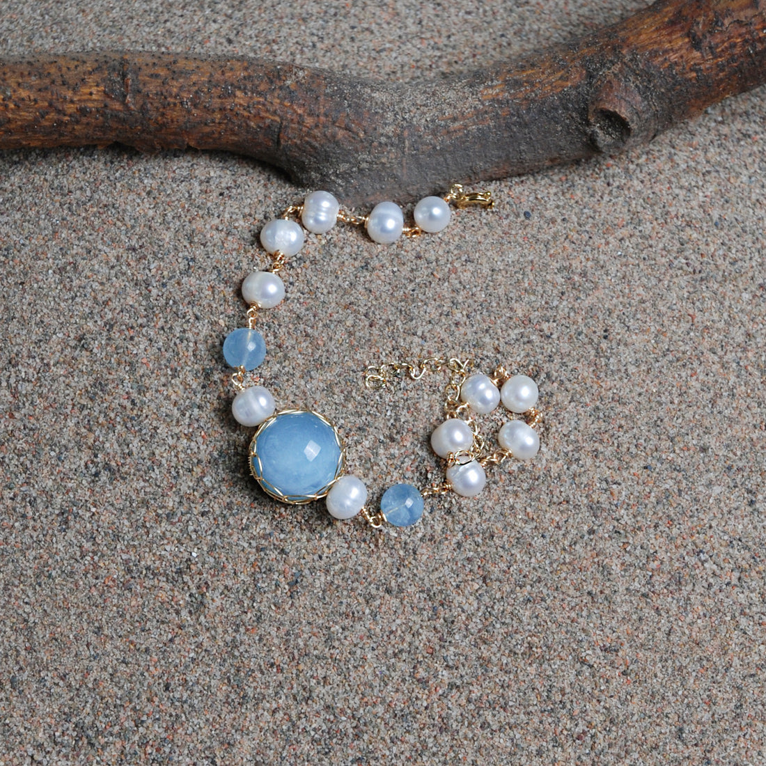Aquamarine Pearl Bracelet