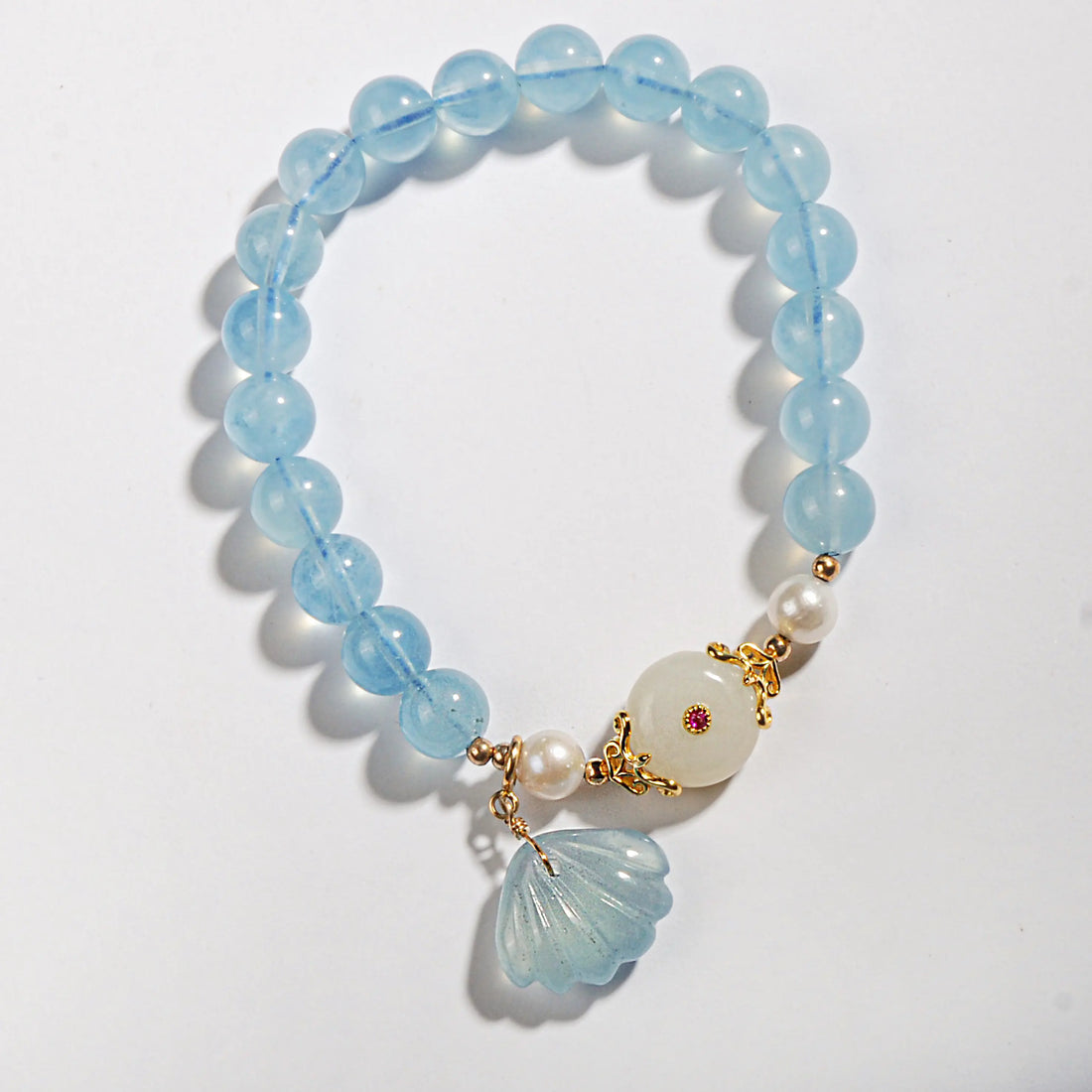 Aquamarine Shell  Bracelet