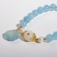 Aquamarine Shell  Bracelet