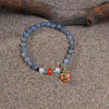 Gray  Moonstone pearl spliced gold-swallowing beast pendant bracelet