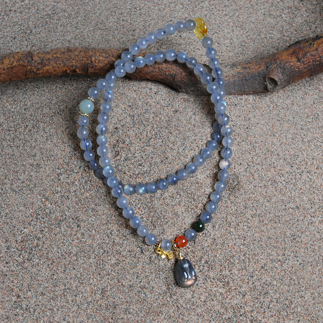 Three Circles Of Gray Moonlight  Pixiu Bracelet