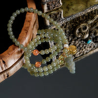 Hetian Jade Fox & Pearl  Bracelet