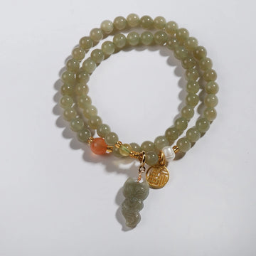 Hetian Jade Fox & Pearl  Bracelet