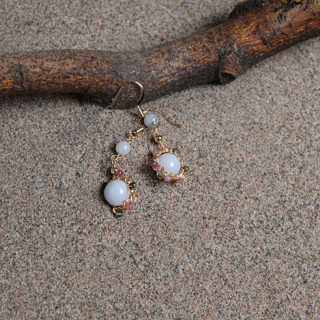 Tourmaline Jade Earrings
