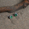 Jade chalcedony sunflower earrings