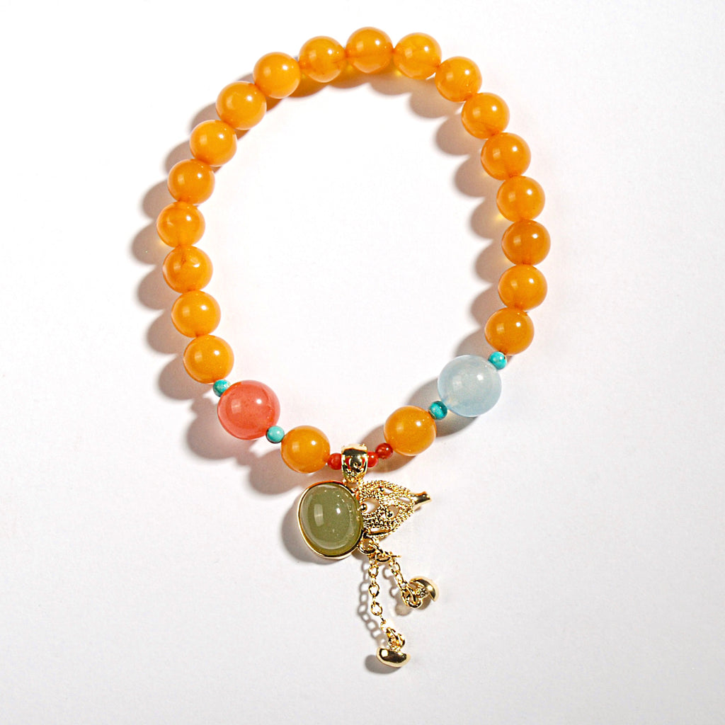 Amber & Hetian Jade Gourd Bracelet - BTSAN PO