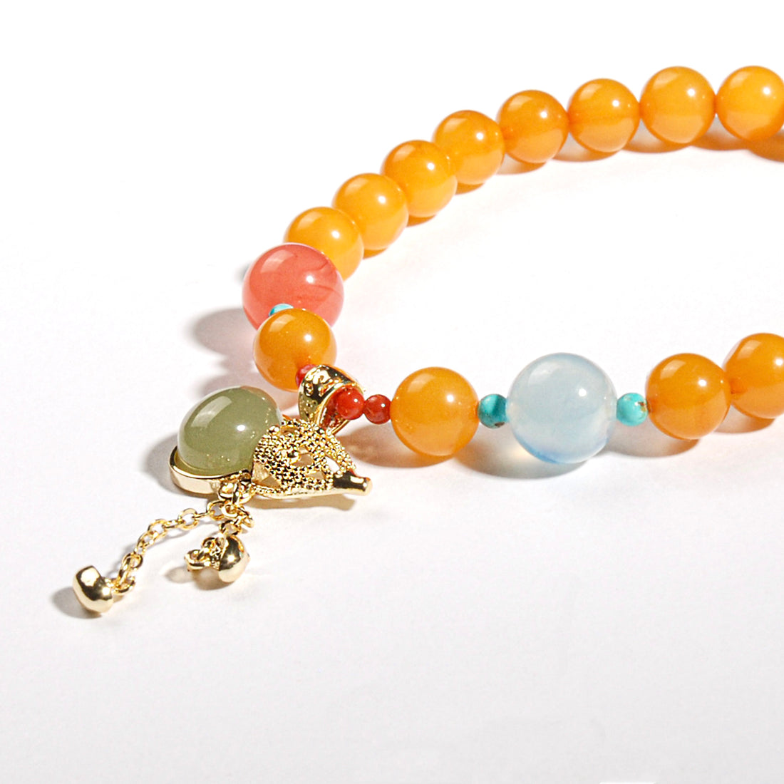 Amber & Hetian Jade Gourd Bracelet - BTSAN PO