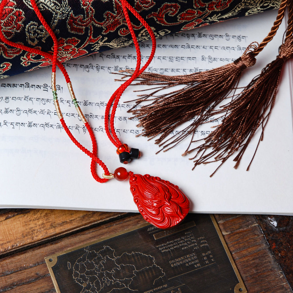 Cinnabar Nine Tailed Fox Necklace