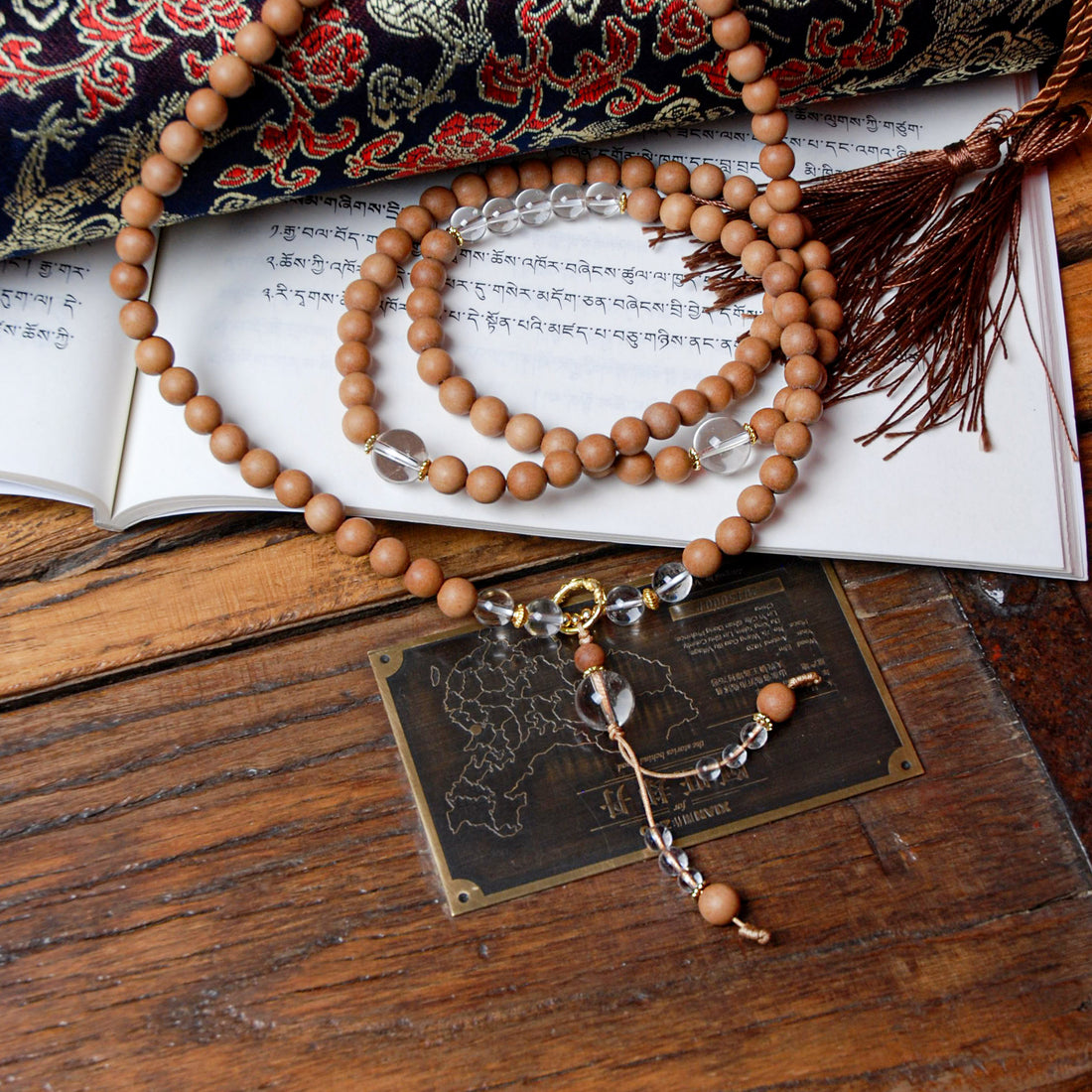 White Sandalwood Clear Quartz Necklace
