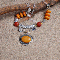 Old Amber&old Silver Necklace