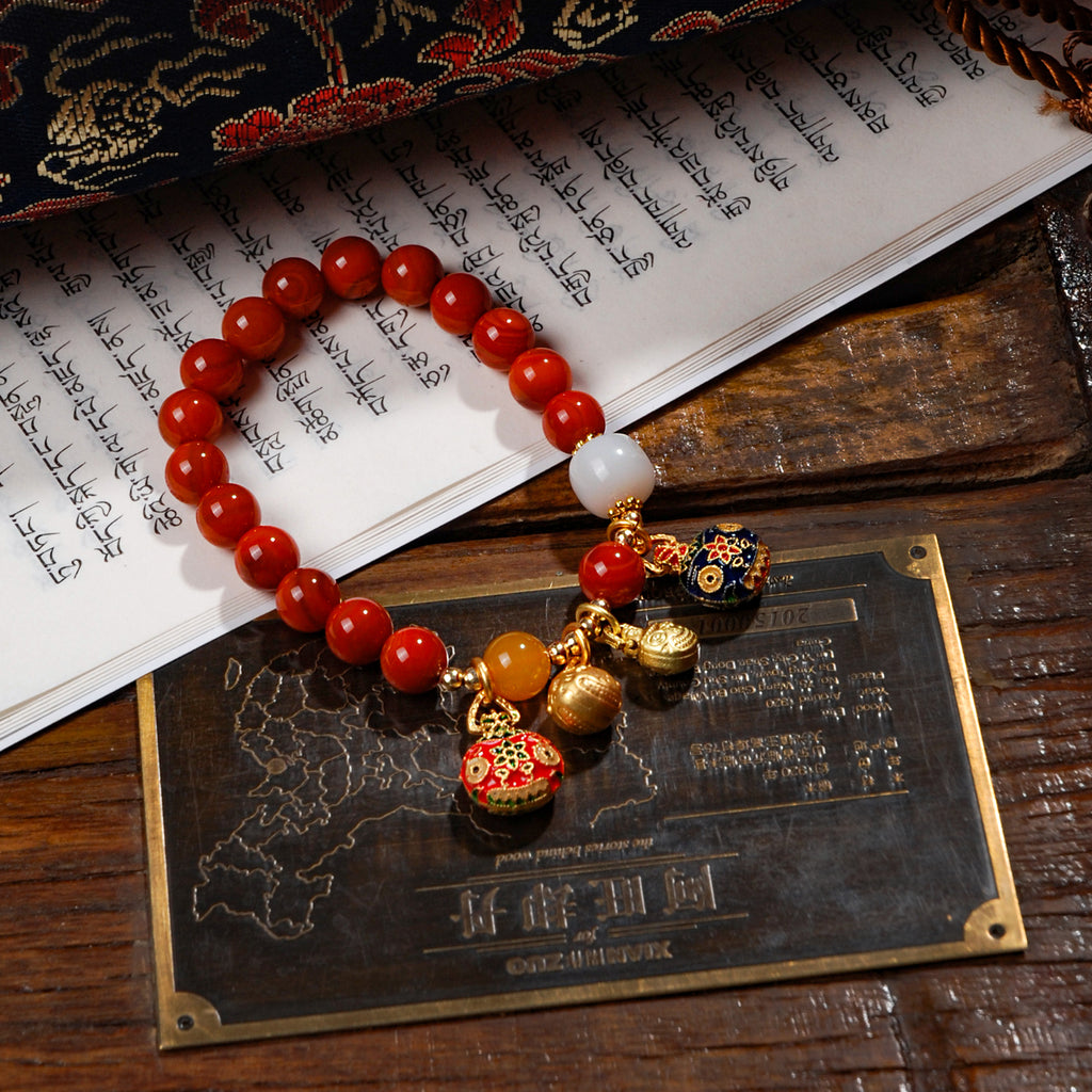 South Red Gold Swallowing Beast Bracelet