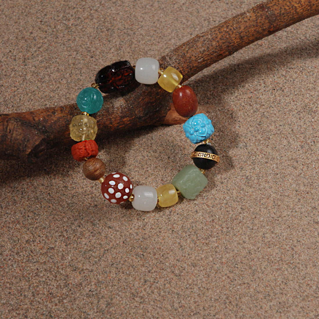 Succinum Amber Pixiu Multi Treasure Bracelet