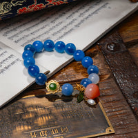 Blue Sugar Heart Agate Bracelet