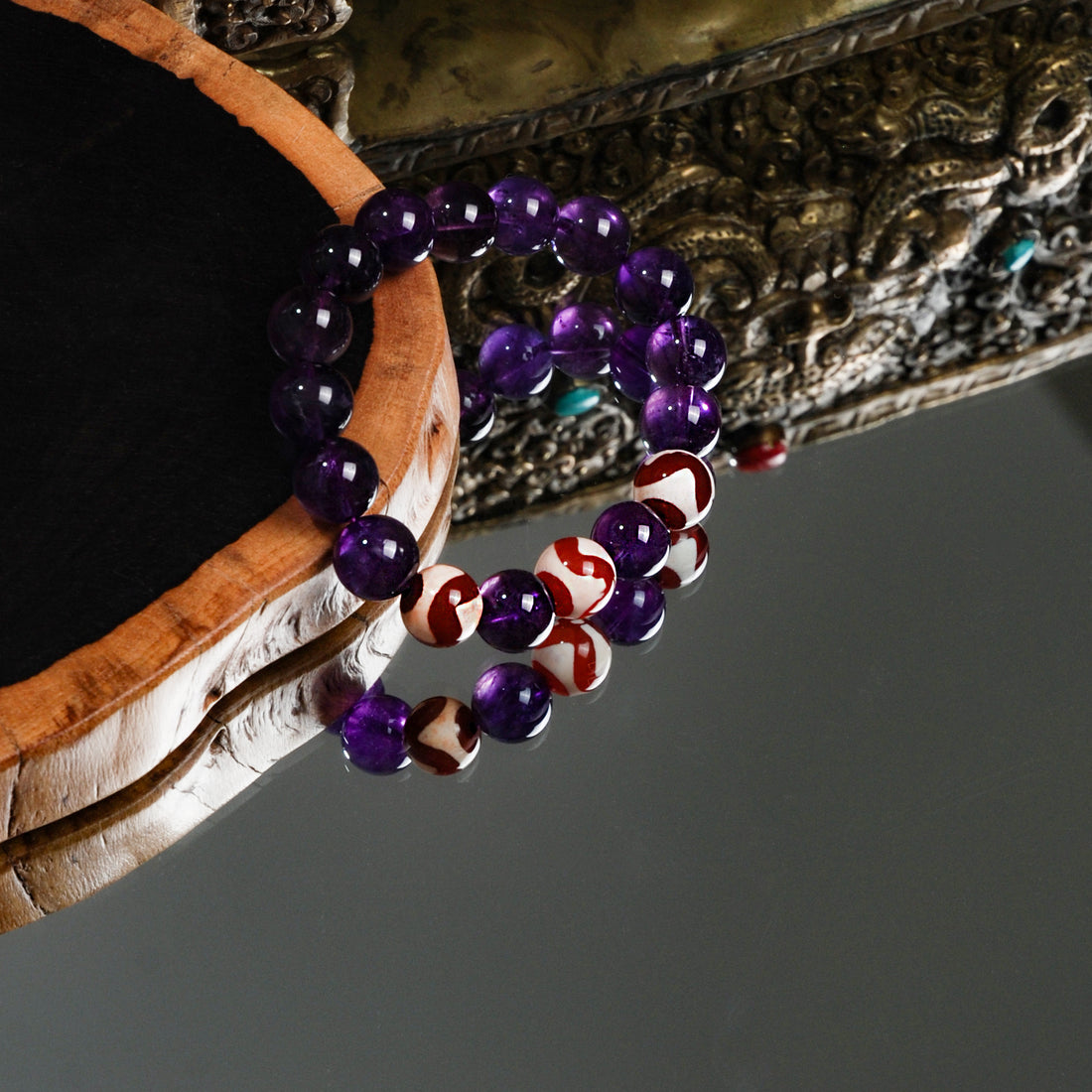 Amethyst Tiger's Tooth Bracelet