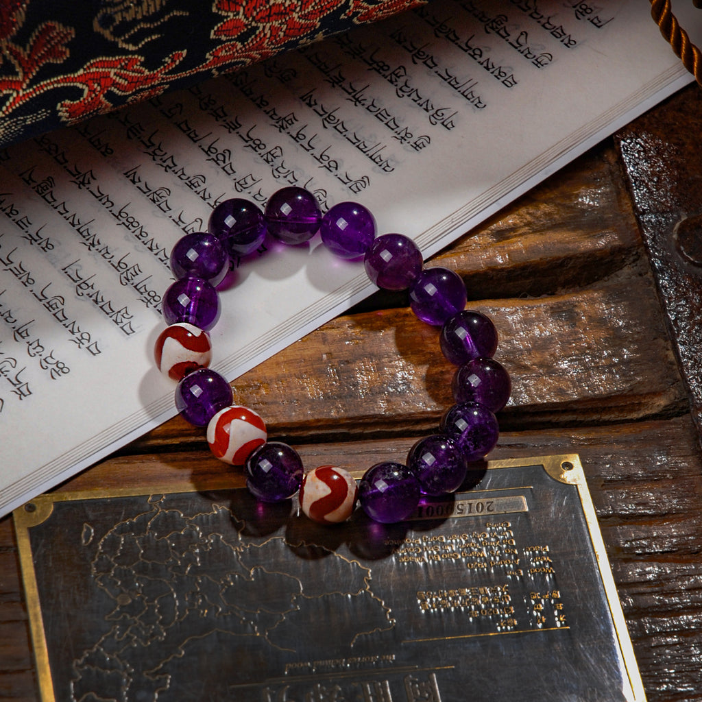 Amethyst Tiger's Tooth Bracelet