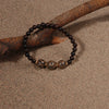 Red Sandalwood Three  Eyes Dzi Bead Bracelet