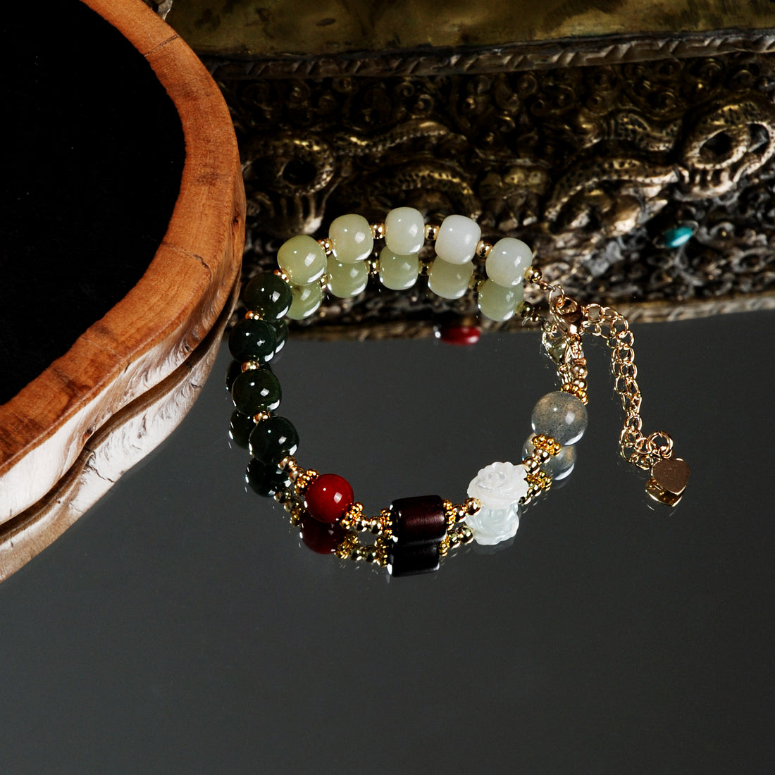 Hetian jade duobao bracelet